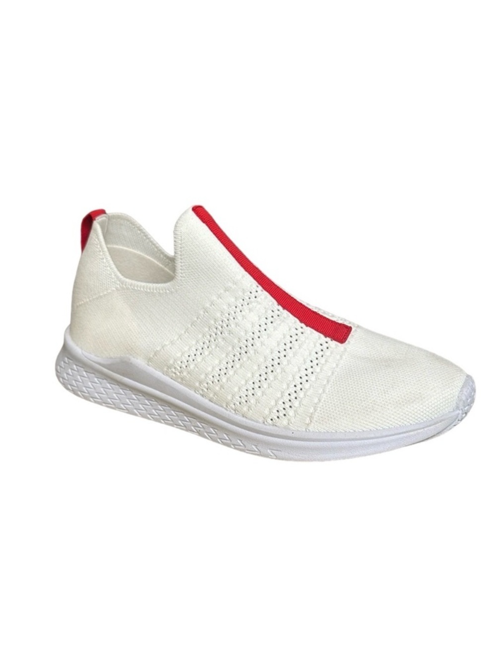 Urban Sport by J/Slides Dalila Pull-On Sneaker White with Red Accent